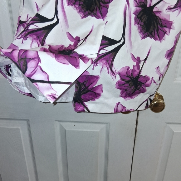 Worthington Purple and White Floral Y2K Sleeveless Women's Sheath Dress Size 8 - Picture 8 of 11